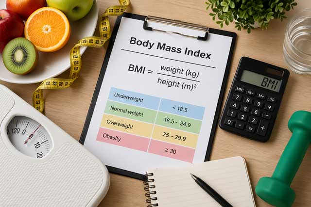 Illustration of a free online BMI calculator tool