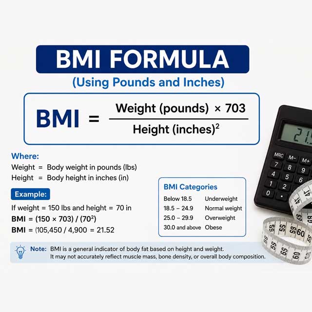 BMI formula pounds and inches, how to calculate BMI